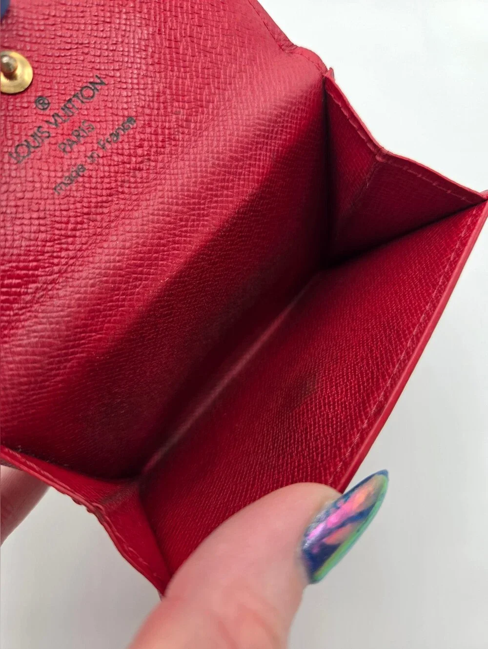 Authentic Louis Vuitton Red Epi Leather Wallet